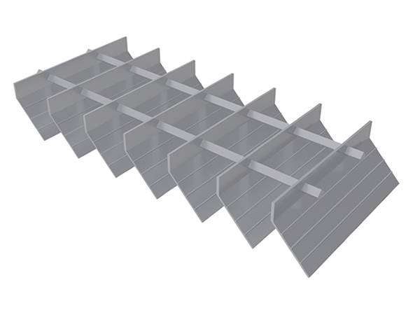 A part of serrated steel grating.