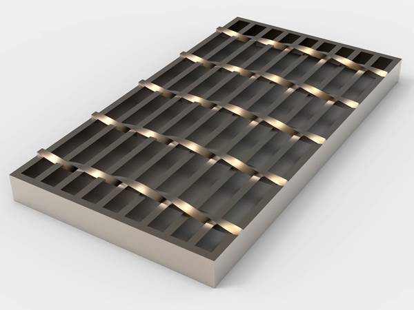 A heavy duty steel grating is in the picture.