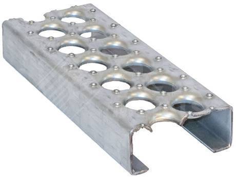 A o-grip safety grating with two rows of holes.