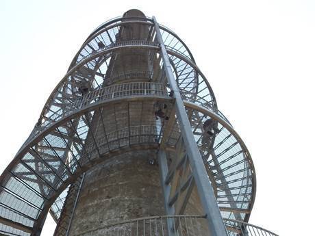 This is a observation tower that Its periphery is built of steel gratings.