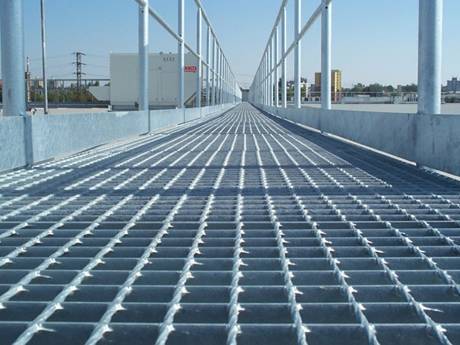 This is a port with steel grating walkway.