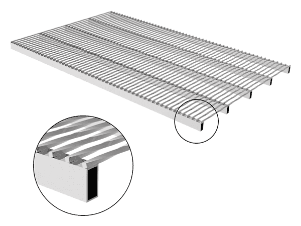 A piece of transformer grating with twisted bars.